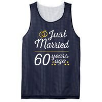 Just Married 60 Years Ago 60th Wedding Anniversary Matching Mesh Reversible Basketball Jersey Tank