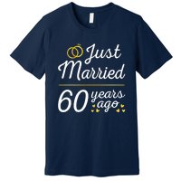 Just Married 60 Years Ago 60th Wedding Anniversary Matching Premium T-Shirt