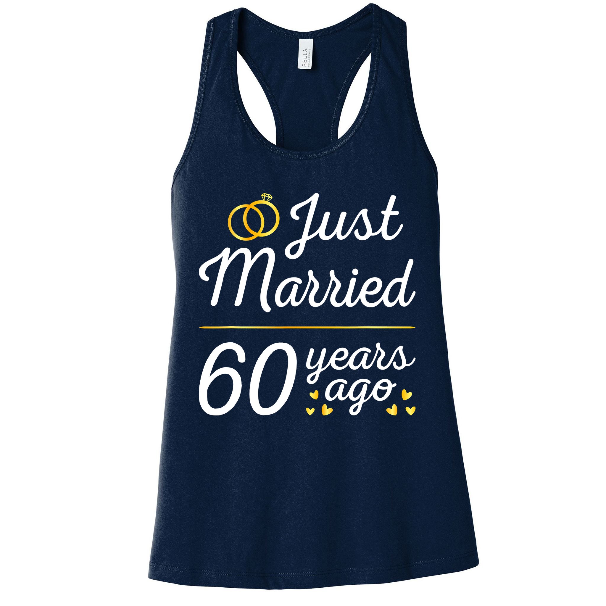 Just Married 60 Years Ago 60th Wedding Anniversary Matching Womens Tank Top