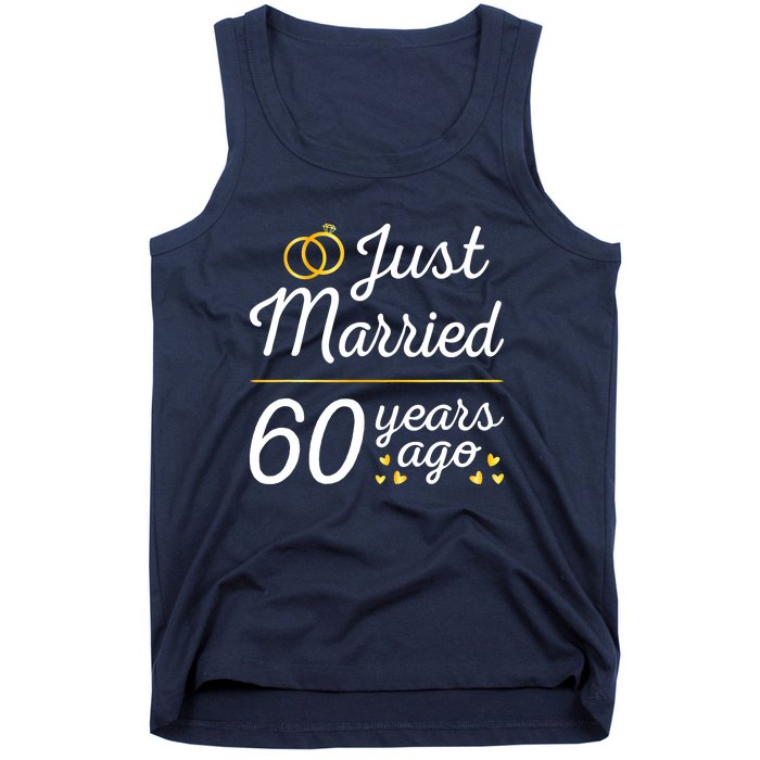 Just Married 60 Years Ago 60th Wedding Anniversary Matching Tank Top