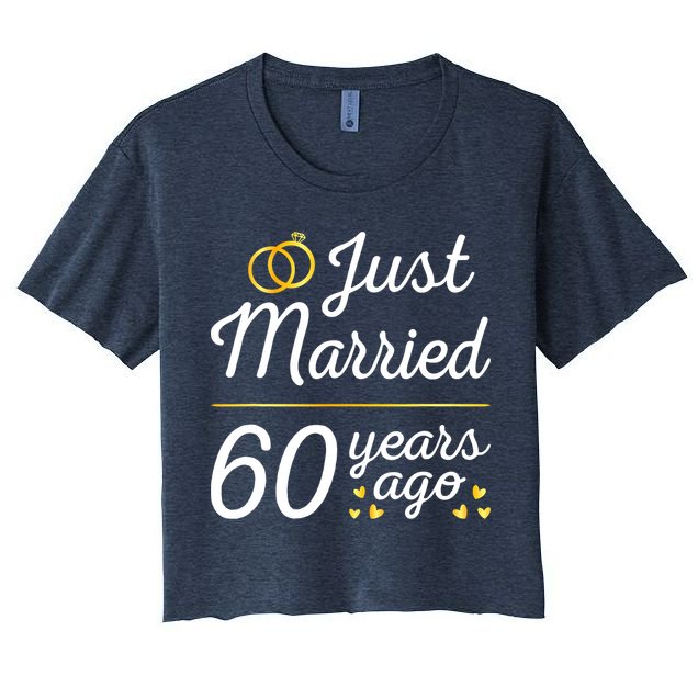 Just Married 60 Years Ago 60th Wedding Anniversary Matching Crop Top