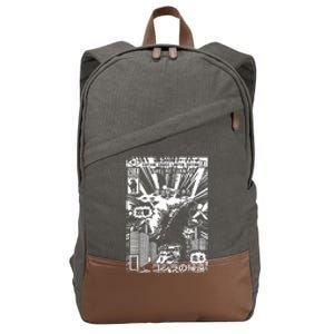 Japanese Monster 70s Poster Cover Cotton Canvas Backpack