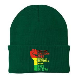 Juneteenth My Ancestors Free Black African Flag Pride Fist Knit Cap Winter Beanie