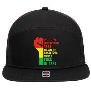 Juneteenth My Ancestors Free Black African Flag Pride Fist 7 Panel Mesh Trucker Snapback Hat