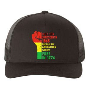 Juneteenth My Ancestors Free Black African Flag Pride Fist Yupoong Adult 5-Panel Trucker Hat