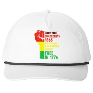 Juneteenth My Ancestors Free Black African Flag Pride Fist Snapback Five-Panel Rope Hat