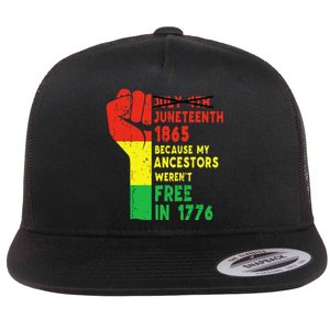 Juneteenth My Ancestors Free Black African Flag Pride Fist Flat Bill Trucker Hat