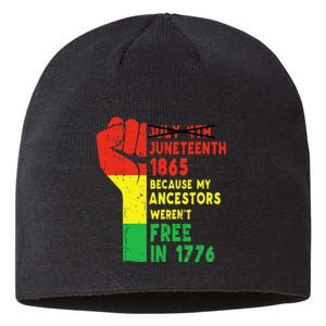 Juneteenth My Ancestors Free Black African Flag Pride Fist Sustainable Beanie