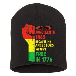 Juneteenth My Ancestors Free Black African Flag Pride Fist Short Acrylic Beanie