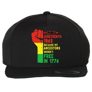 Juneteenth My Ancestors Free Black African Flag Pride Fist Wool Snapback Cap