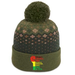 Juneteenth My Ancestors Free Black African Flag Pride Fist The Baniff Cuffed Pom Beanie