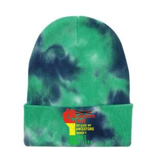 Juneteenth My Ancestors Free Black African Flag Pride Fist Tie Dye 12in Knit Beanie