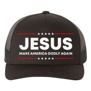 Jesus Make America Godly Again Patriotic Christian Faith USA Yupoong Adult 5-Panel Trucker Hat