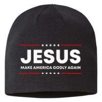 Jesus Make America Godly Again Patriotic Christian Faith USA Sustainable Beanie