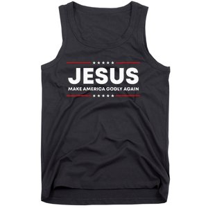 Jesus Make America Godly Again Patriotic Christian Faith USA Tank Top