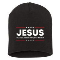 Jesus Make America Godly Again Patriotic Christian Faith USA Short Acrylic Beanie