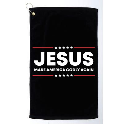 Jesus Make America Godly Again Patriotic Christian Faith Usa Gift Golf Towel
