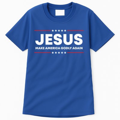 Jesus Make America Godly Again Patriotic Christian Faith Usa Gift Tall T-Shirt