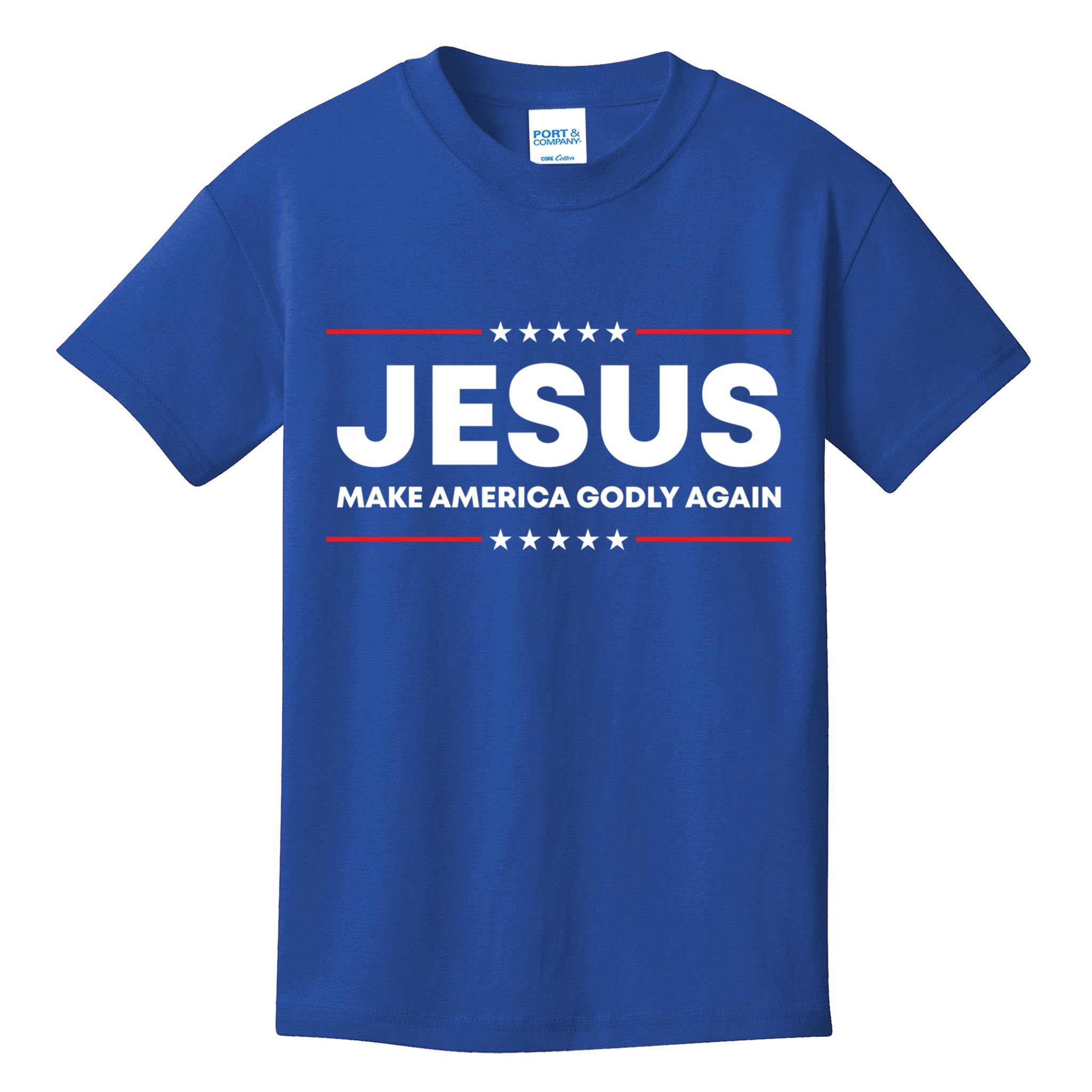 Jesus Make America Godly Again Patriotic Christian Faith Usa Gift Kids T-Shirt