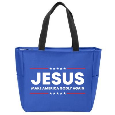 Jesus Make America Godly Again Patriotic Christian Faith Usa Gift Zip Tote Bag
