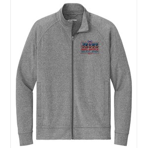 Jesus Make America Believe Again 2024 Election Usa 2024 Stretch Full-Zip Cadet Jacket