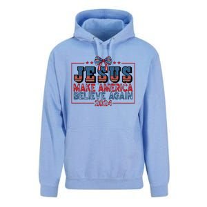 Jesus Make America Believe Again 2024 Election Usa 2024 Unisex Surf Hoodie