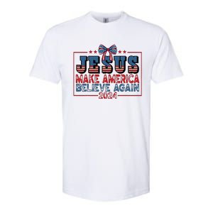 Jesus Make America Believe Again 2024 Election Usa 2024 Softstyle CVC T-Shirt