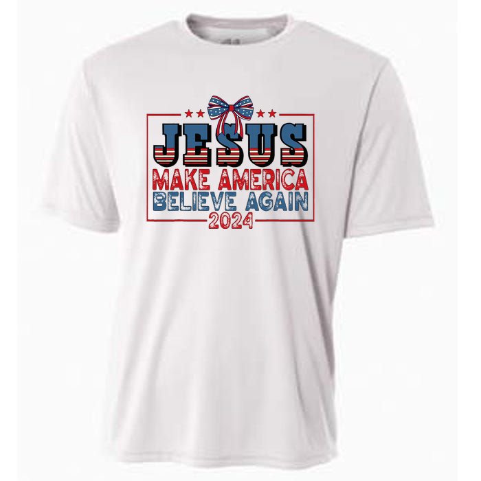 Jesus Make America Believe Again 2024 Election Usa 2024 Cooling Performance Crew T-Shirt