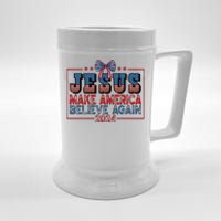 Jesus Make America Believe Again 2024 Election Usa 2024 Beer Stein