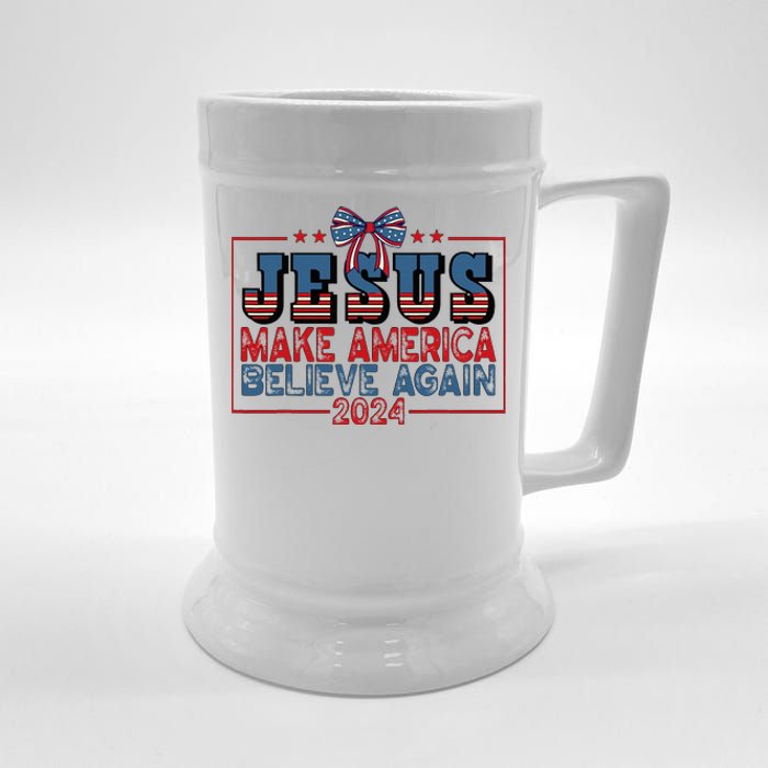 Jesus Make America Believe Again 2024 Election Usa 2024 Beer Stein