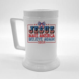 Jesus Make America Believe Again 2024 Election Usa 2024 Beer Stein