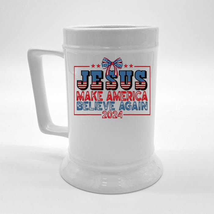 Jesus Make America Believe Again 2024 Election Usa 2024 Beer Stein