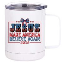 Jesus Make America Believe Again 2024 Election Usa 2024 12 oz Stainless Steel Tumbler Cup