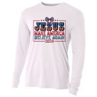 Jesus Make America Believe Again 2024 Election Usa 2024 Cooling Performance Long Sleeve Crew