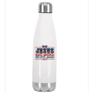 Jesus Make America Believe Again 2024 Election Usa 2024 Stainless Steel Insulated Water Bottle