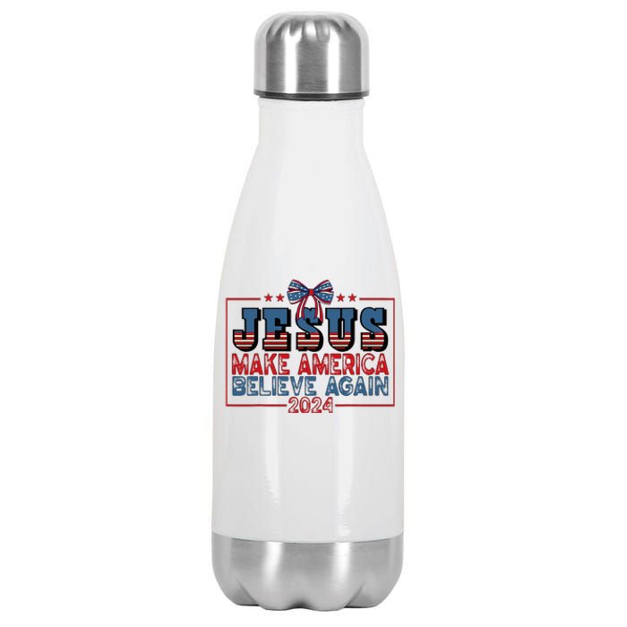 Jesus Make America Believe Again 2024 Election Usa 2024 Stainless Steel Insulated Water Bottle