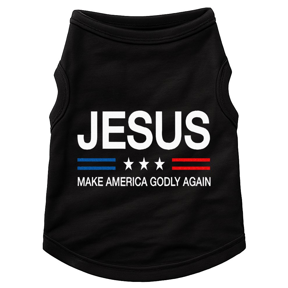 Jesus Make America Godly Again Christian Patriot God Faith Doggie Tank