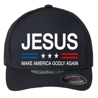Jesus Make America Godly Again Christian Patriot God Faith Flexfit Unipanel Trucker Cap