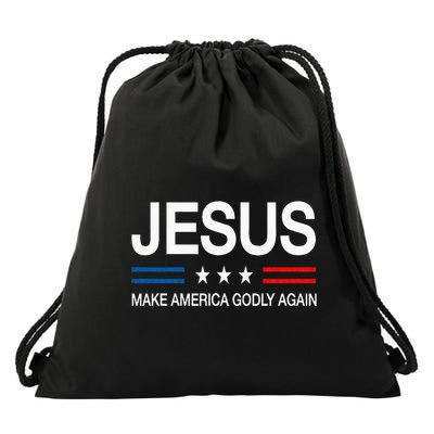 Jesus Make America Godly Again Christian Patriot God Faith Drawstring Bag