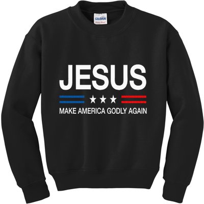 Jesus Make America Godly Again Christian Patriot God Faith Kids Sweatshirt