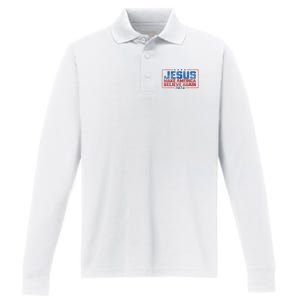 Jesus Make America Believe Again 2024 Performance Long Sleeve Polo