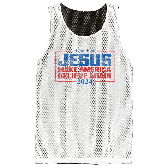 Jesus Make America Believe Again 2024 Mesh Reversible Basketball Jersey Tank