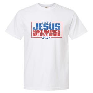 Jesus Make America Believe Again 2024 Election Garment-Dyed Heavyweight T-Shirt