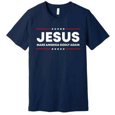 Jesus Make America Godly Again Patriotic Christian Faith USA Premium T-Shirt