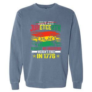 Juneteenth My Ancestors Free Black African Flag Pride Fist Gift Garment-Dyed Sweatshirt