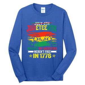 Juneteenth My Ancestors Free Black African Flag Pride Fist Gift Tall Long Sleeve T-Shirt