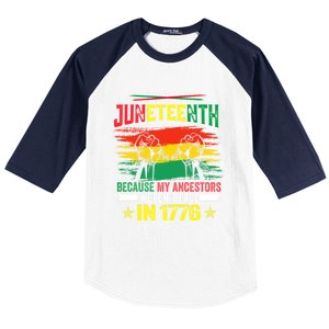 Juneteenth My Ancestors Free Black African Flag Pride Fist Gift Baseball Sleeve Shirt