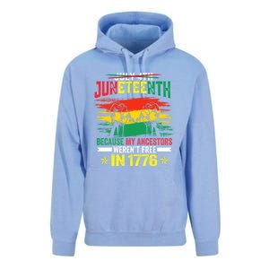 Juneteenth My Ancestors Free Black African Flag Pride Fist Gift Unisex Surf Hoodie