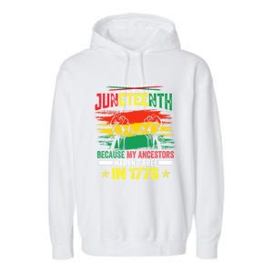 Juneteenth My Ancestors Free Black African Flag Pride Fist Gift Garment-Dyed Fleece Hoodie