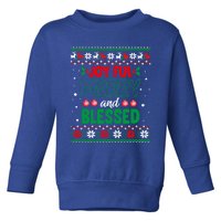 Joyful Merry And Blessed Christmas Gift Ugly Xmas Sweater Great Gift Toddler Sweatshirt